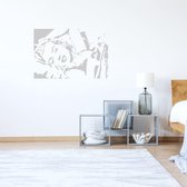 Muursticker Marilyn Monroe -  Zilver -  80 x 53 cm  -    slaapkamer  woonkamer - Muursticker4Sale