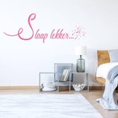 Muursticker Slaap Lekker Ster -  Roze -  80 x 28 cm  -  slaapkamer  nederlandse teksten  alle - Muursticker4Sale