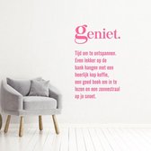Muursticker Geniet -  Roze -  91 x 160 cm  -  slaapkamer  woonkamer  alle muurstickers  keuken - Muursticker4Sale