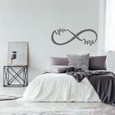 Muursticker Infinity You And Me -  Donkergrijs -  160 x 60 cm  -  alle muurstickers  slaapkamer - Muursticker4Sale