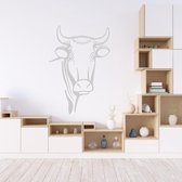 Muursticker Stier -  Lichtgrijs -  111 x 160 cm  -  slaapkamer  woonkamer  alle muurstickers  dieren - Muursticker4Sale