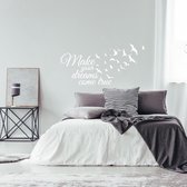 Muursticker Make Your Dreams Come True - Wit - 160 x 77 cm - alle muurstickers slaapkamer