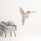 Muursticker Kolibri -  Bruin -  40 x 46 cm  -  slaapkamer  woonkamer  origami  alle muurstickers  dieren - Muursticker4Sale