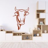 Muursticker Stier -  Bruin -  111 x 160 cm  -  slaapkamer  woonkamer  alle muurstickers  dieren - Muursticker4Sale