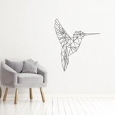 Muursticker Kolibri - Donkergrijs - 40 x 46 cm - slaapkamer woonkamer origami dieren