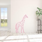 Muursticker Giraffe -  Roze -  120 x 83 cm  -  alle muurstickers  slaapkamer  woonkamer  origami  dieren - Muursticker4Sale