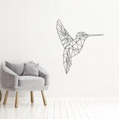 Muursticker Kolibri -  Donkergrijs -  120 x 138 cm  -  slaapkamer  woonkamer  origami  alle muurstickers  dieren - Muursticker4Sale