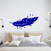 Muursticker Veer Met Sterren -  Donkerblauw -  120 x 64 cm  -  slaapkamer  woonkamer  alle - Muursticker4Sale