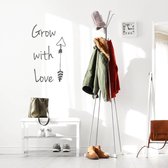 Muursticker Grow With Love Pijl -  Donkergrijs -  80 x 138 cm  -  engelse teksten  slaapkamer  woonkamer  baby en kinderkamer  alle - Muursticker4Sale