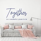 Muursticker Together Is A Wonderful Place To Be - Donkerblauw - 160 x 92 cm - alle muurstickers woonkamer slaapkamer
