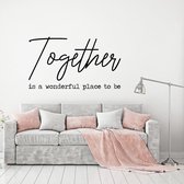 Muursticker Together Is A Wonderful Place To Be -  Geel -  80 x 46 cm  -  alle muurstickers  woonkamer  slaapkamer  engelse teksten - Muursticker4Sale