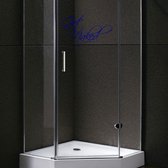 Muursticker Get Naked - Donkerblauw - 120 x 58 cm - badkamer