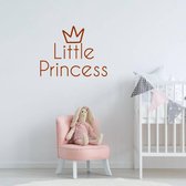 Muursticker Little Princess -  Bruin -  140 x 105 cm  -  engelse teksten  baby en kinderkamer  alle - Muursticker4Sale