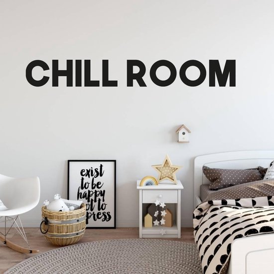 Muursticker Chill Room - Rood - 120 x 15 cm - taal - engelse teksten woonkamer alle