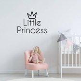 Muursticker Little Princess -  Zwart -  100 x 75 cm  -  engelse teksten  baby en kinderkamer  alle - Muursticker4Sale