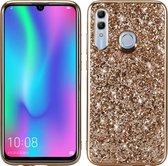 Glittery poeder schokbestendig TPU-hoesje voor Huawei Honor 10 Lite (goud)