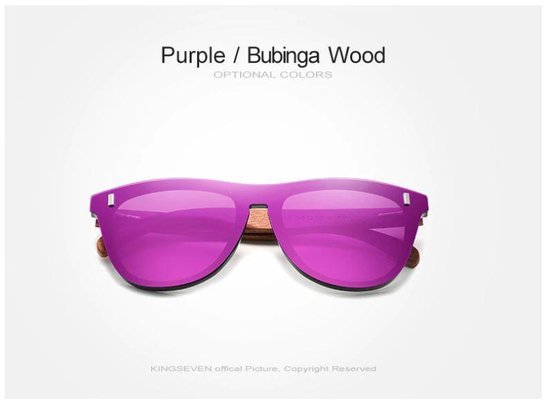 KingSeven - Purple Oculos Bamboo UV400 en polarisatie filter