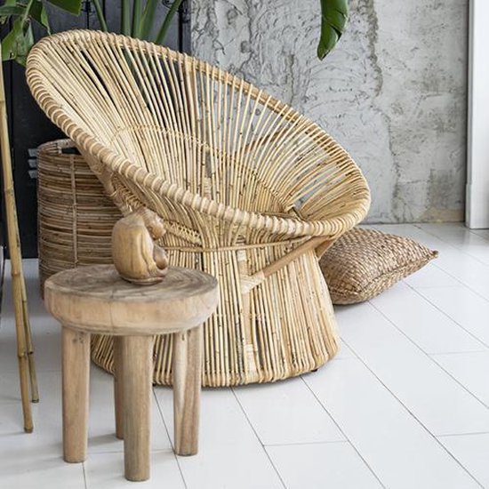 Loungestoel Tribe - licht rotan - fauteuil - Ibiza stoel - ronde stoel - organisch - woonkamer - Merkloos