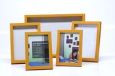 Multiframe - set van 5 fotokaders in verschillende formaten - oranje