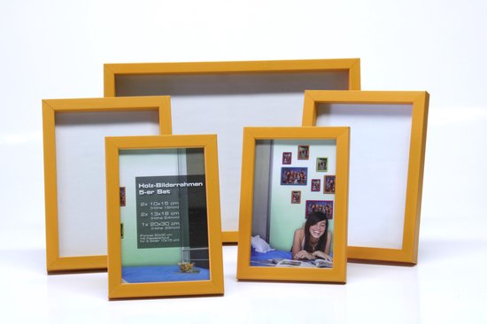 Opa Memoriseren klep Multiframe - set van 5 fotokaders in verschillende formaten - oranje |  bol.com
