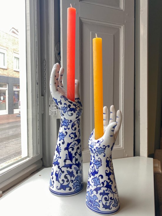 stopverf Nodig hebben Vacature Kandelaren Hand's Up Set - Delfts Blauw - Pols Potten | bol.com