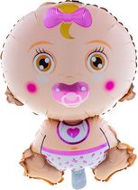 Folieballon Baby roze geboorte meisje