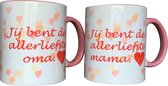 Jij bent de allerliefste Mama / Oma thee mok DUO pak feestpakket