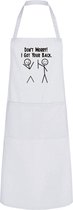 Keukenschort Don't worry! I got your back. - One Size - Wit - moederdag cadeau - mama cadeau - cadeau voor haar - cadeau voor moeder - keukenschort met tekst