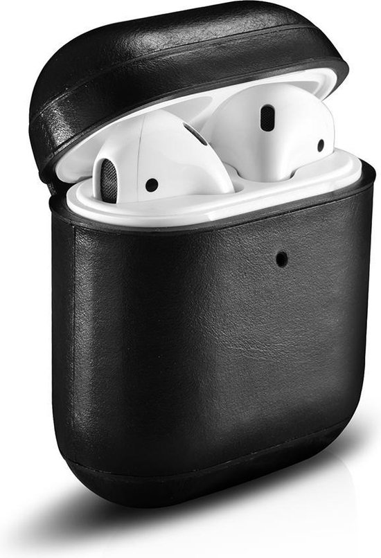 Lederhoes voor AirPods Pro, ICARERSPACE Premium Echt Leer Schokbestendige Beschermhoes voor Apple AirPods Pro Oordopjes Oplaadcase (LED Zichtbaar) Ondersteunt Draadloos Opladen BRUIN