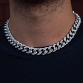 ICED OUT Zilveren Cuban Link Chain Ketting - Dames & heren - 15mm - 20 inch / 50 cm - hiphop - ICE - Sieraad voor man en vrouw