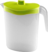 Pichet à eau / Pichet à jus avec couvercle vert 2,5 litres 11 x 23 x 26 cm plastique - Pots à jus / Pichets à eau / Pichets / Pichets à limonade