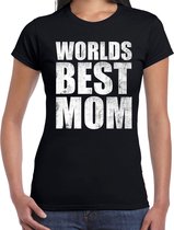 Worlds best mom cadeau t-shirt zwart voor dames S