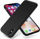 Siliconen telefoonhoes geschikt voor iPhone XS Max - Met camerabescherming - Cover - Matte Zwart