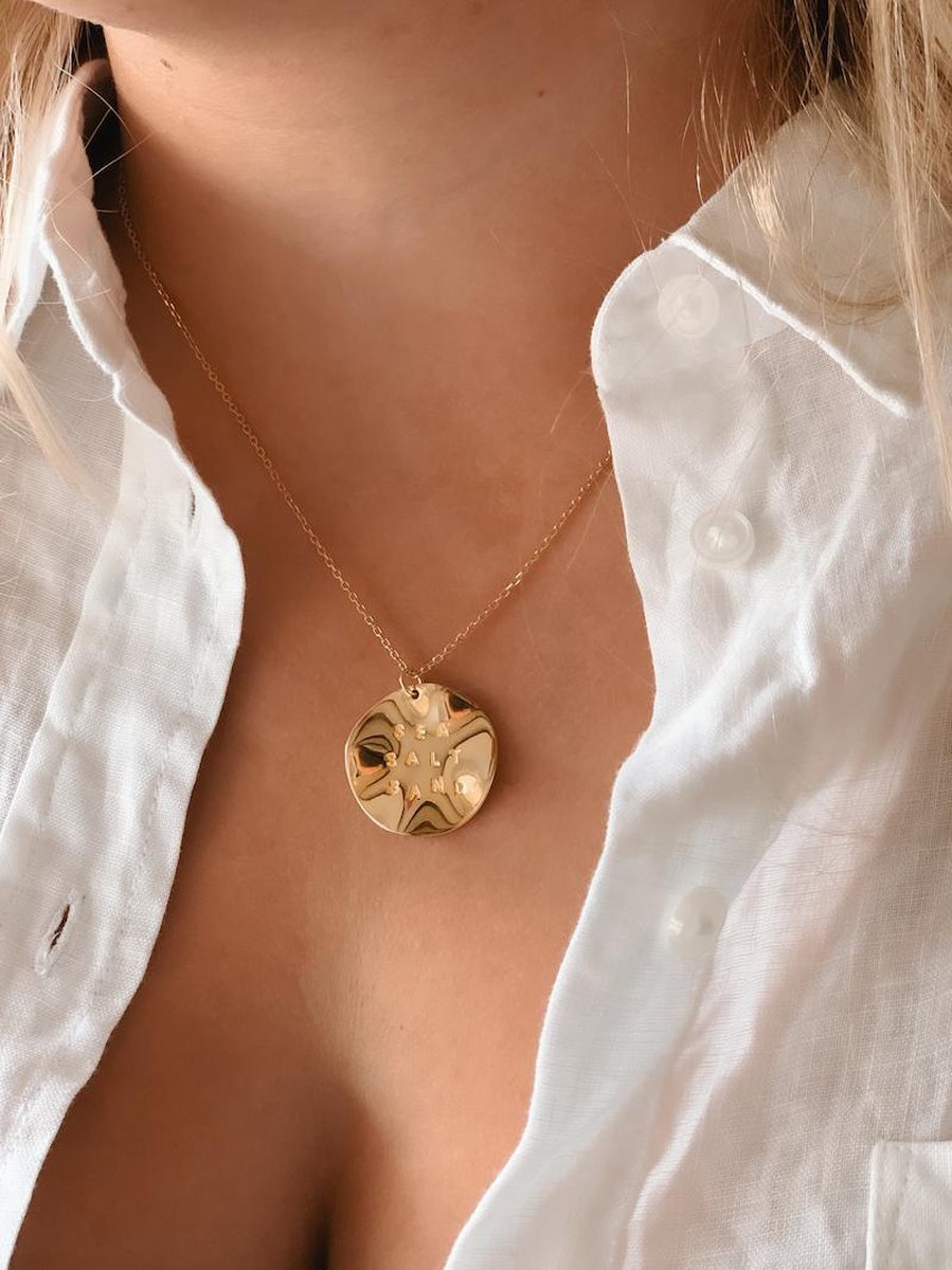 Petit Comite - dames ketting goud met medaillon - 925 sterling silver | cadeau dames