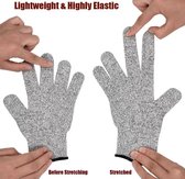 Anti-snij handschoen - Beschermhandschoen - Snijbestendig - Veilig - Licht gewicht – Elastisch - Grijs - Maat  M