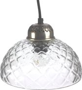 Hanglamp geruit (glas) Ø21x13cm