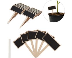 Plantenstekers - set van 24 - 14x9 cm - moestuin bordjes - planten - hout