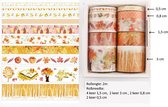 10 Rollen Washi Tape - Oranjetinten - 2m