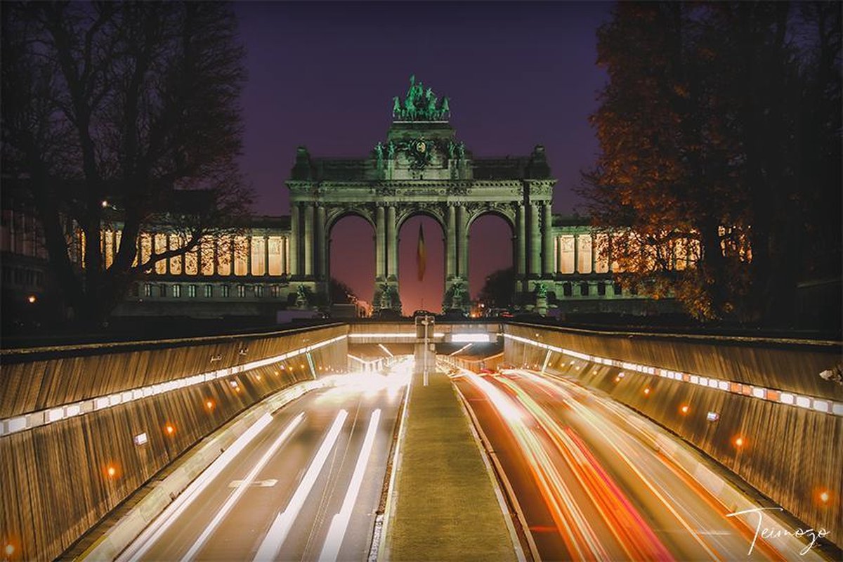 Teimozo | Wanddecoratie | "Het Jubelpark" | Brussel | Brussels | Bruxelles | Stad | Lange sluitertijd | België | Alu Di-Bond | Metaal | Aluminium | 80 x 60 cm