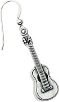 Zilveren oorbellen gitaar