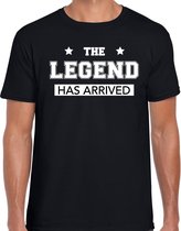 Fun t-tshirt The legend has arrived zwart voor heren - fun / tekst shirt L