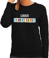 Mafkees fun tekst sweater zwart dames L