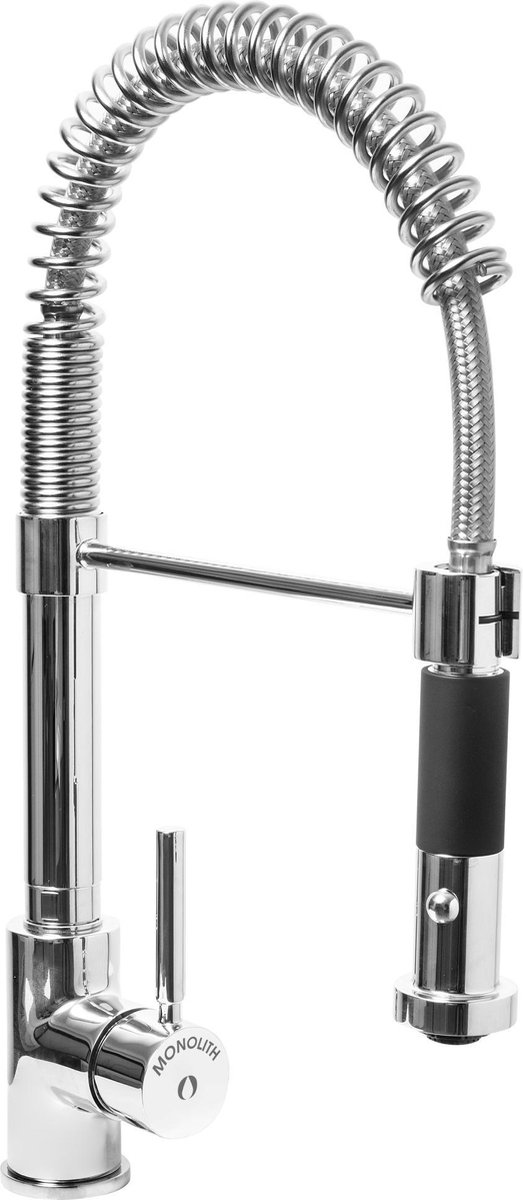SARO Voorspoeldouche PAULA – 1-gats – Dubbele jet – Eengreepsmengkraan – RVS – Veer 430 mm