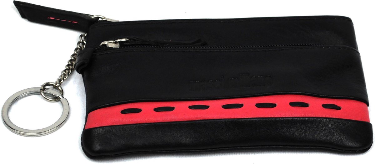 Massi Miliano Sleutel-etui Unisex Nappa leer Zwart/Roze - (RG-9091-(6+79) - 12.5x1x8cm-