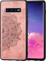 Samsung Galaxy S10 magnetische Backcover - Roze -  voor Autohouder