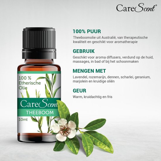 CareScent Tea Tree Etherische Olie | Essentiële Olie voor Aromatherapie|  Theeboomolie... | bol.com