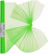 3x Neon groene organza stof op rol 40 x 200 cm - Hobby/knutselmateriaal - Hobbystof/knutselstof - Cadeau versieren - Decoratie stoffen - Organza/gaas stoffen