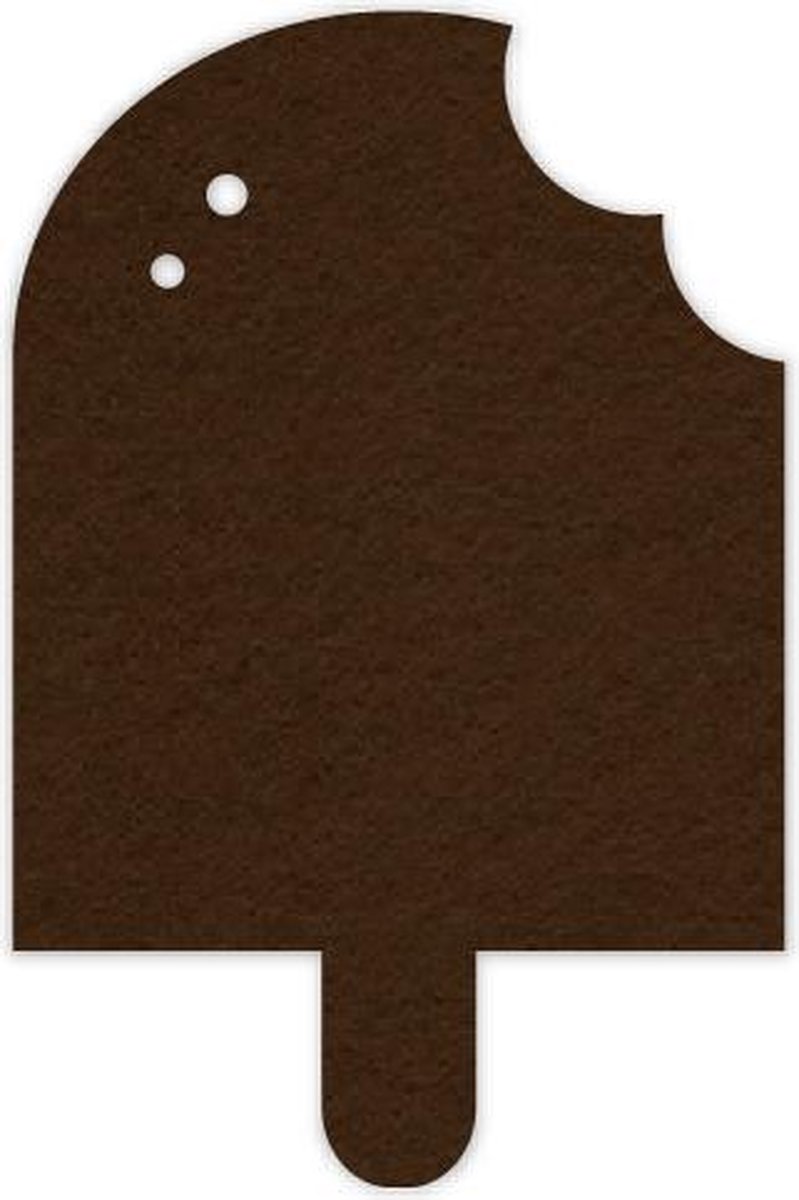 IJs vilt onderzetter - Donkerbruin - 6 stuks - 100 x 75 mm - IJs vorm - Glas onderzetter - Cadeau - Woondecoratie - Woonkamer - Tafelbescherming - Onderzetters Voor Glazen - Keukenbenodigdheden - Woonaccessoires - Tafelaccessoires