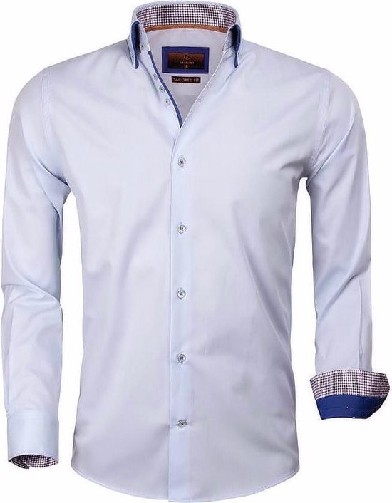 Gaznawi Heren Overhemd Dubbele Kraag Lichtblauw 65005 | bol.com