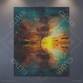 Glimb® | HQ Diamond Painting Pakket | Boom Water Reflectie | 40x50cm | Rond | Volledig | Made in NL! Diamond Painting - Diamond Painting Pakketten - Diamond Paint - Daimond Paintin